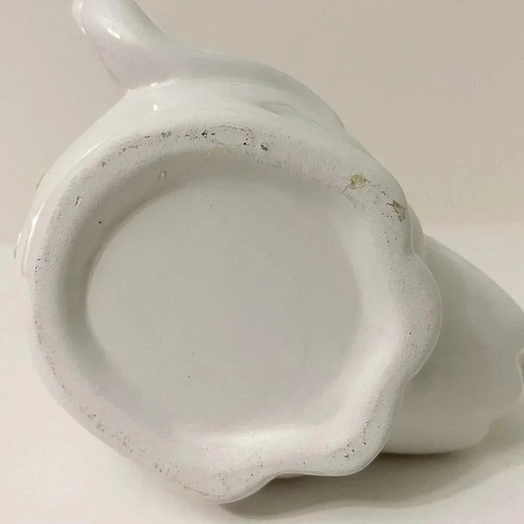 Vtg White Ceramic Kitty Cat Pink Flowers  Tea Bag Holder Cup Mug Small Chip - Picture 13 of 16